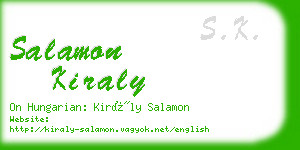 salamon kiraly business card